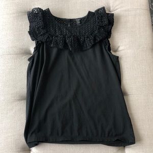J Crew black eyelet sleeveless top